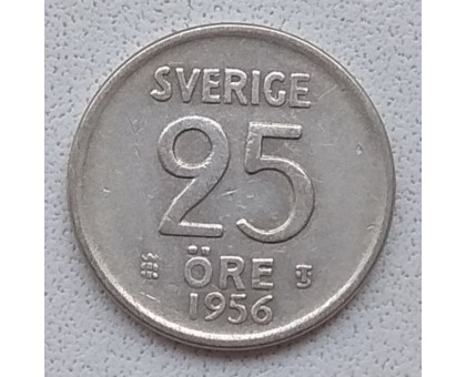 Швеция 25 эре 1956 серебро