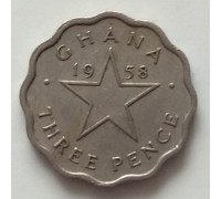 Гана 3 пенса 1958