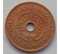 Родезия и Ньясаленд 1/2 пенни 1955-1964