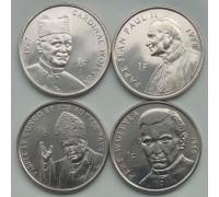 Конго 1 франк 2004. 25 лет правления Иоанна Павла II. Набор 4 шт