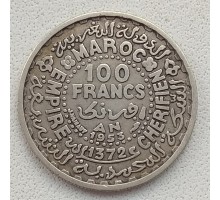 Марокко 100 франков 1953 серебро