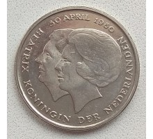 Нидерланды 1 гульден 1980. Коронация королевы Беатрис
