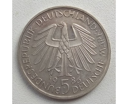 Германия (ФРГ) 5 Марок 1986. 600 лет Гейдельбергскому университету