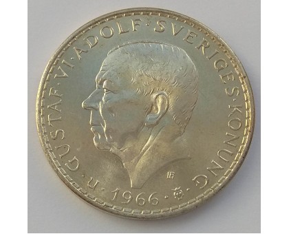 Швеция 5 крон 1966. 100 лет Конституционной реформе. Серебро