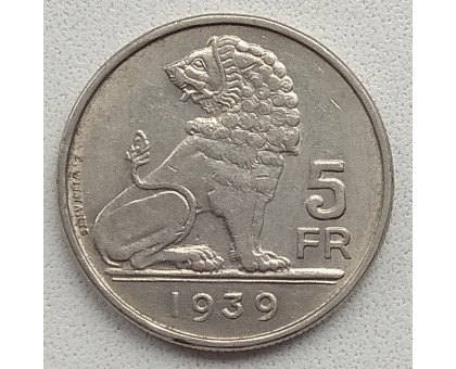 Бельгия 5 франков 1939 BELGIE - BELGIQUE