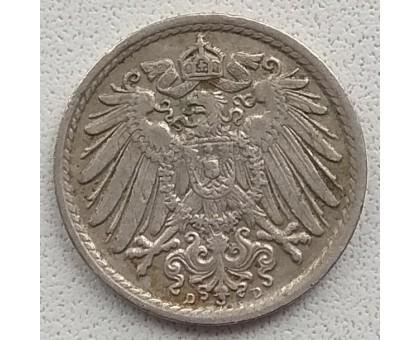 Германия 5 пфеннигов 1913 D