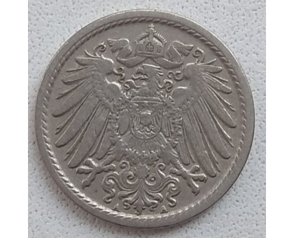 Германия 5 пфеннигов 1908 A