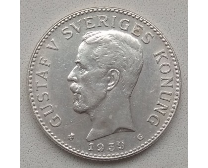 Швеция 2 кроны 1939 серебро