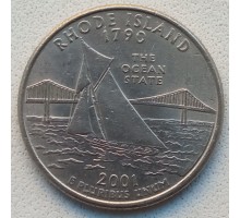 США 25 центов 2001. Штаты и территории. Род-Айленд