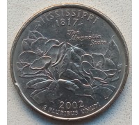 США 25 центов 2002. Штаты и территории. Миссисипи 
