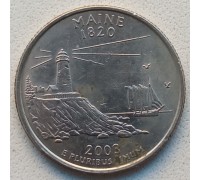 США 25 центов 2003. Штаты и территории. Мэн 