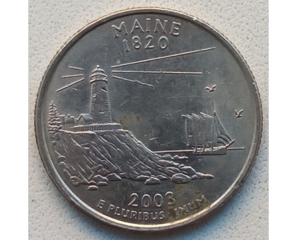 США 25 центов 2003. Штаты и территории. Мэн 
