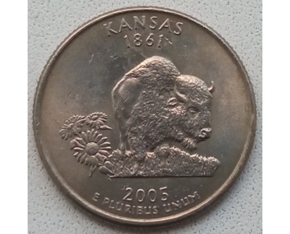 США 25 центов 2005. Штаты и территории. Канзас 