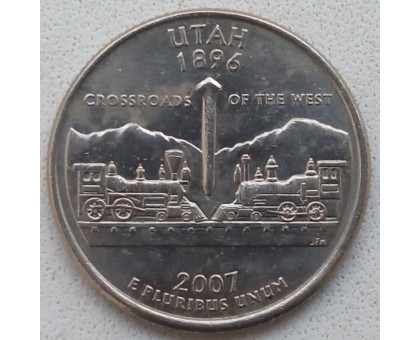 США 25 центов 2007. Штаты и территории. Юта 