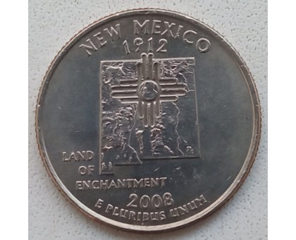 США 25 центов 2008. Штаты и территории. Нью-Мексико  