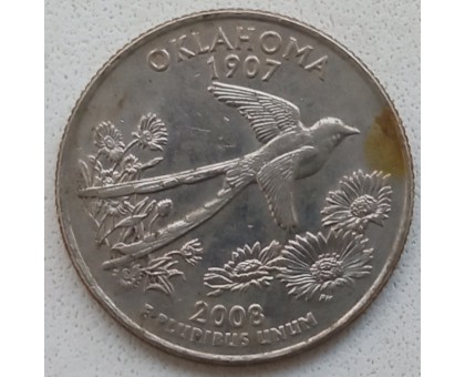 США 25 центов 2008. Штаты и территории. Оклахома 