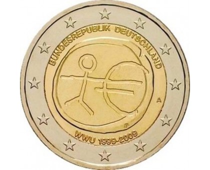 Германия 2 евро 2009. 10 лет монетарной политики ЕС (EMU) и введения евро