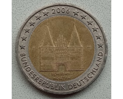 Германия 2 евро 2006. Голштинские ворота в Любеке, Шлезвиг-Гольштейн