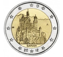 Германия 2 евро 2012. Замок Нойшванштайн, Бавария