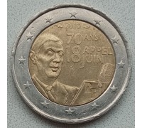 Франция 2 евро 2010. 70 лет речи Шарля де Голля «Ко всем французам»