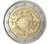 Франция 2 евро 2012. 10 лет наличному евро TYE
