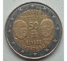 Франция 2 евро 2013. 50 лет подписания Елисейского договора