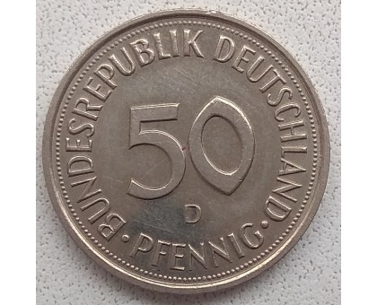 Германия (ФРГ) 50 пфеннигов 1989 D