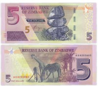 Зимбабве 5 долларов 2019