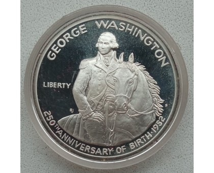 США 50 центов 1982. 250 лет со дня рождения Джорджа Вашингтона серебро