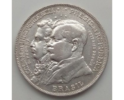 Бразилия 2000 реалов 1922. 100 лет независимости Бразилии серебро