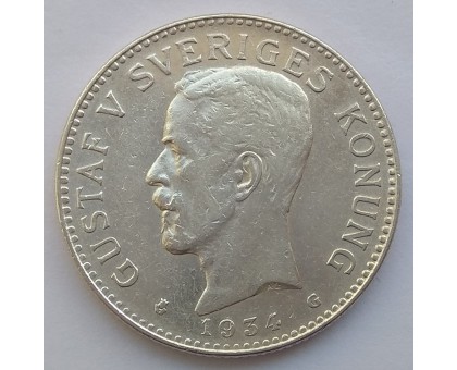 Швеция 2 кроны 1934 серебро