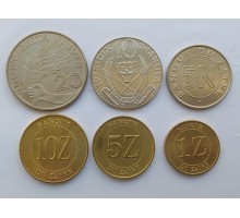 Заир 1976-1988. Набор 6 монет