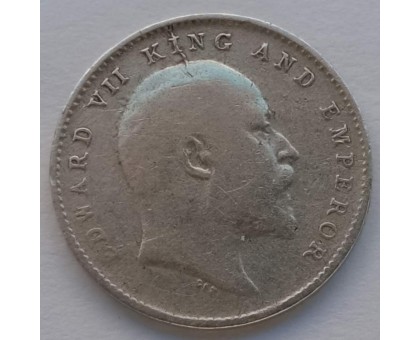Британская Индия 2 анна 1905 серебро