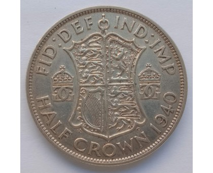 Великобритания 1/2 кроны 1940 серебро