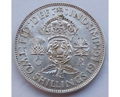 Великобритания 1 флорин (2 шиллинга) 1946 серебро