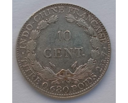 Французский Индокитай 10 сантимов 1937 серебро