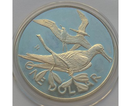 Британские Виргинские острова 1 доллар 1976 серебро