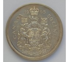 Канада 50 центов 1965 серебро