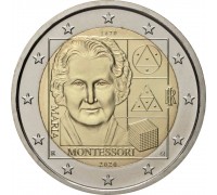 Италия 2 евро 2020. 150 лет со дня рождения Марии Монтессори