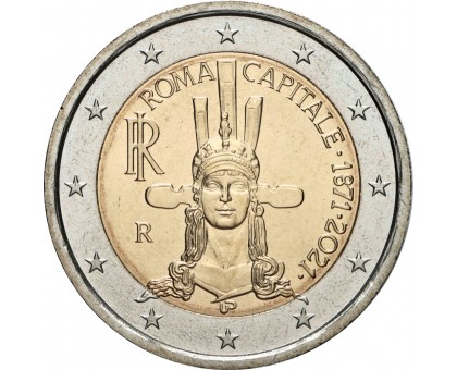Италия 2 евро 2021. 150 летие Рима как столицы Италии