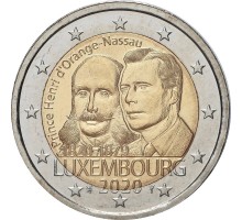 Люксембург 2 евро 2020. 200 лет со дня рождения принца Генриха Оранско-Нассауского