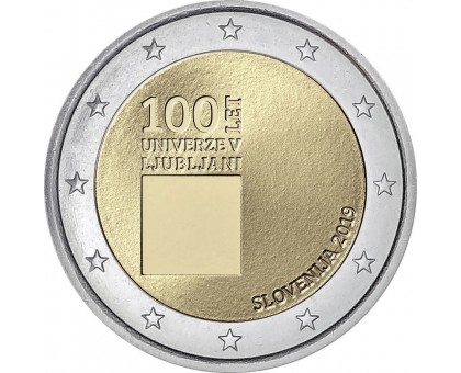 Словения 2 евро 2019. 100-летие Университета Любляны