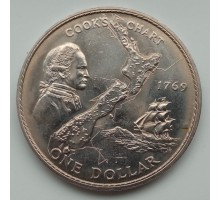 Новая Зеландия 1 доллар 1969. 200 лет путешествию Капитана Кука