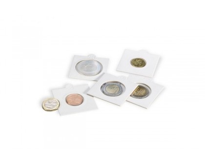 Холдеры для монет 37,5 мм самоклеющиеся белые Leuchtturm