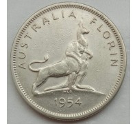 Австралия 2 шиллинга (флорин) 1954. Королевский визит в Австралию, серебро