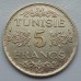 Тунис 5 франков 1934-1936 серебро