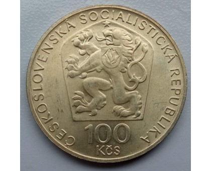 Чехословакия 100 крон 1974. 150 лет со дня рождения Бедржиха Сметаны серебро