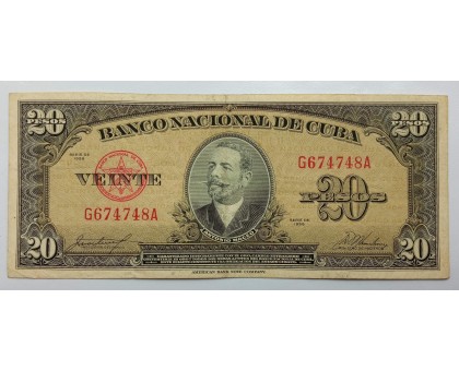 Куба 20 песо 1958