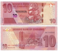 Зимбабве 10 долларов 2020