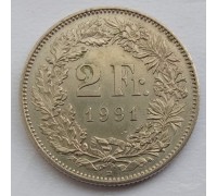 Швейцария 2 франка 1968-2021